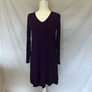 Casual Long Sleeve Purple Dress in XS with pockets